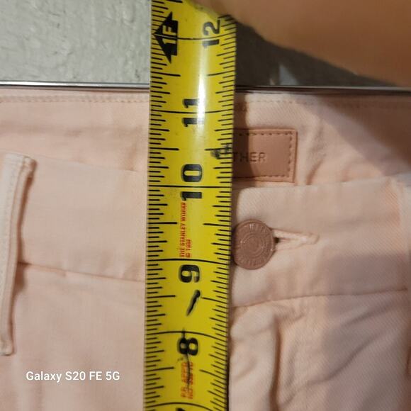 Mother Womens High Waisted Looker Ankle Fray Jeans Size 25 Pink Distressed - Picture 8 of 12